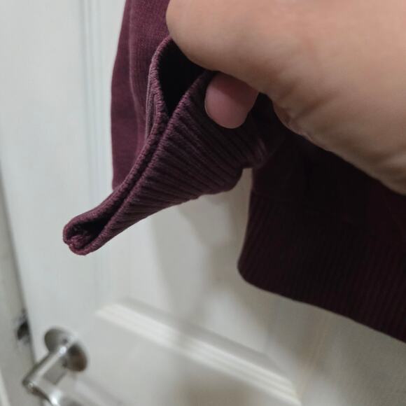 Tommy Hilfiger Burgundy Cotton Crewneck Sweater L - Picture 6 of 8